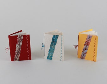Baby-Book #1 Red/off-white/yellow– Small fancy journal – Tiny soft notebook color choice– Cardboard notebook – pocket book contemporary