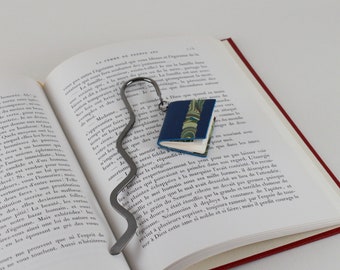 Baby-Book bookmark in blue leather- Mini notebook -tiny diary - Lovely bookmark in leather - mini diary in leather - baby notebook leather