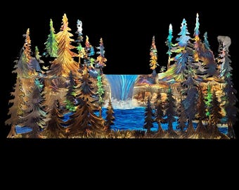 3D Waterfall Through the Trees
