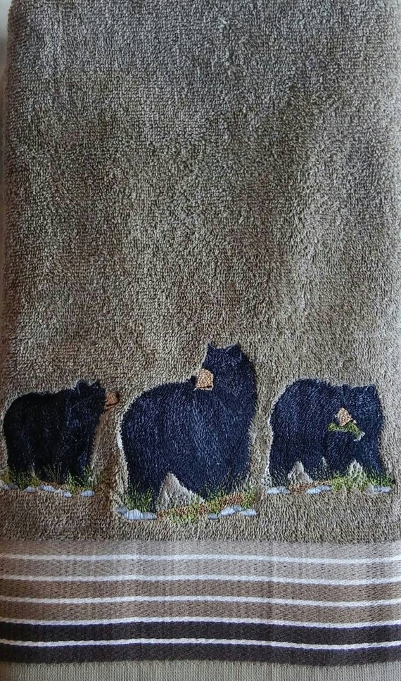 BLACK BEAR BATHROOM Towel set set of 3 towels Etsy