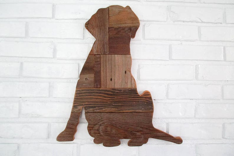 Rustic Lab Wood Dog Sign Labrador Reclaimed Wood Dog Wall Art Etsy