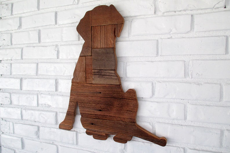 Rustic Lab Wood Dog Sign Labrador Reclaimed Wood Dog Wall Art Etsy