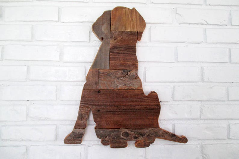 Rustic Lab Wood Dog Sign Labrador Reclaimed Wood Dog Wall Art Etsy