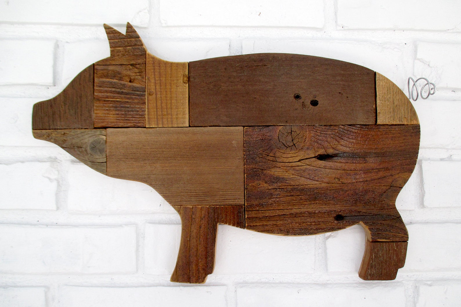 Rustic Wooden Pig Sign Wall Decor Reclaimed Wood Pig Country Etsy
