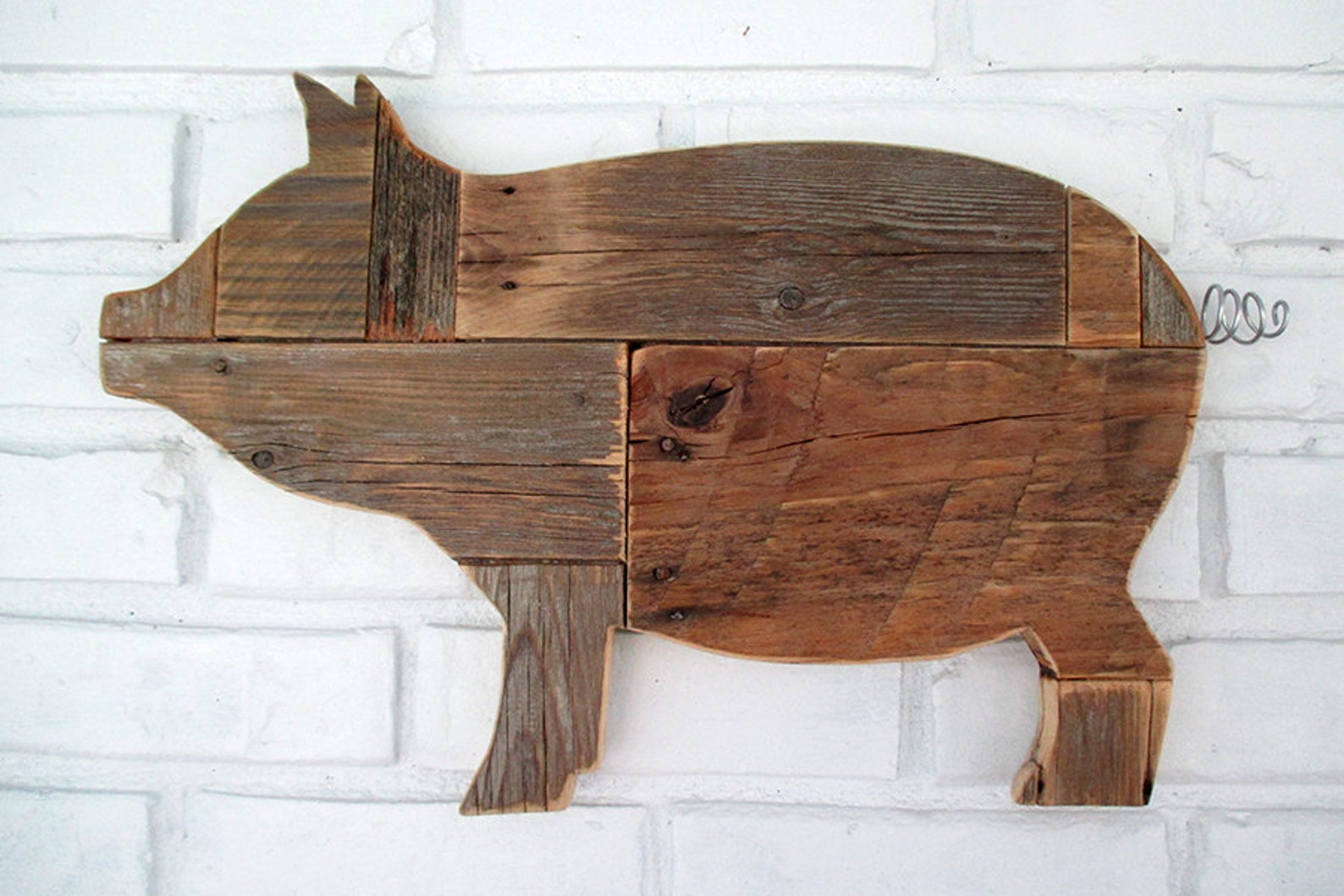 Rustic Wooden Pig Sign Wall Decor Reclaimed Wood Pig Country Etsy