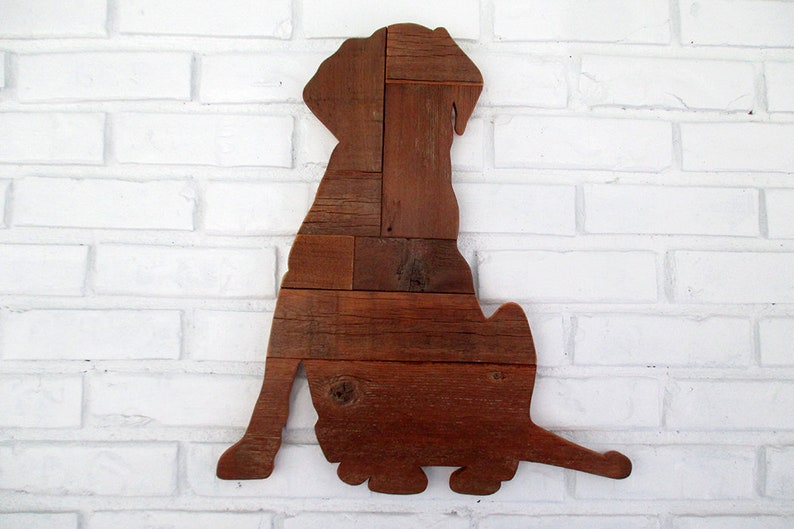 Rustic Lab Wood Dog Sign Labrador Reclaimed Wood Dog Wall Art Etsy