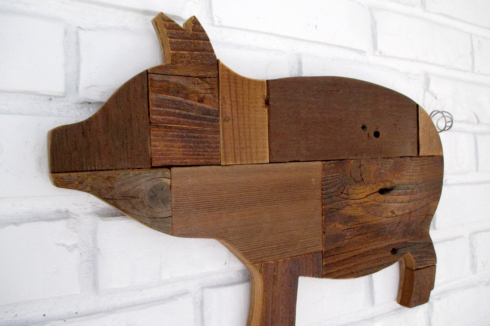 Rustic Wooden Pig Sign Wall Decor Reclaimed Wood Pig Country Etsy