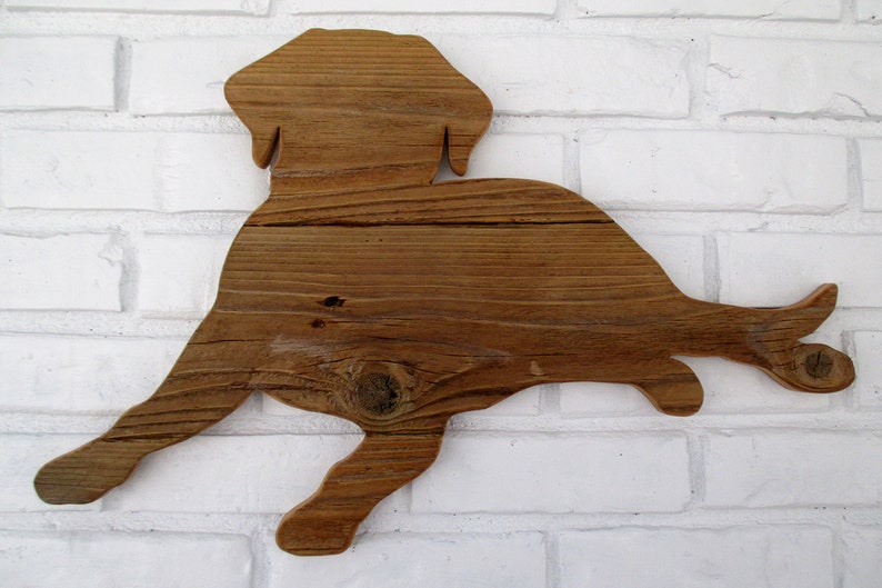 Rustic Lab Wood Dog Sign Labrador Reclaimed Wood Dog Wall Art Etsy