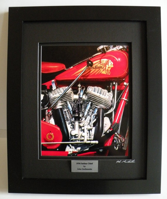 Indian Larry Rat Fink Motorcycle Art Print Framed Signed Ltd Edition by John G