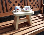 Handmade wooden step stool, milking stool, child 39 s stool, chunky, rustic. Clear varnish. Farmhouse. Satin finish