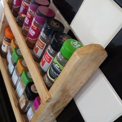 Handmade two tier spice rack. Pallet and repurposed wood.