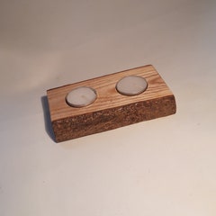 Rustic, log tealight holder handmade from Sycamore 2.