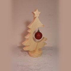 Handmade Christmas tree with single bauble.
