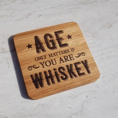 Handmade oak coaster - Age only matters