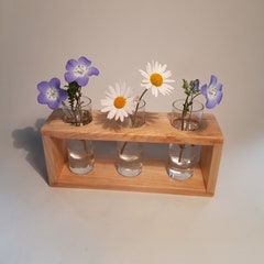 Handmade shot glass vase made from pallet wood