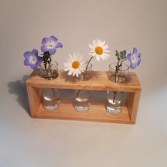 Handmade shot glass vase made from pallet wood