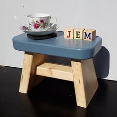 Handmade wooden step stool 17,milking stool,child's stool,chunky rustic .