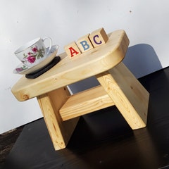 Handmade wooden step stool 16, milking stool, child's stool, chunky rustic.
