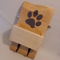 Handmade dog lead holder or dog walking station.