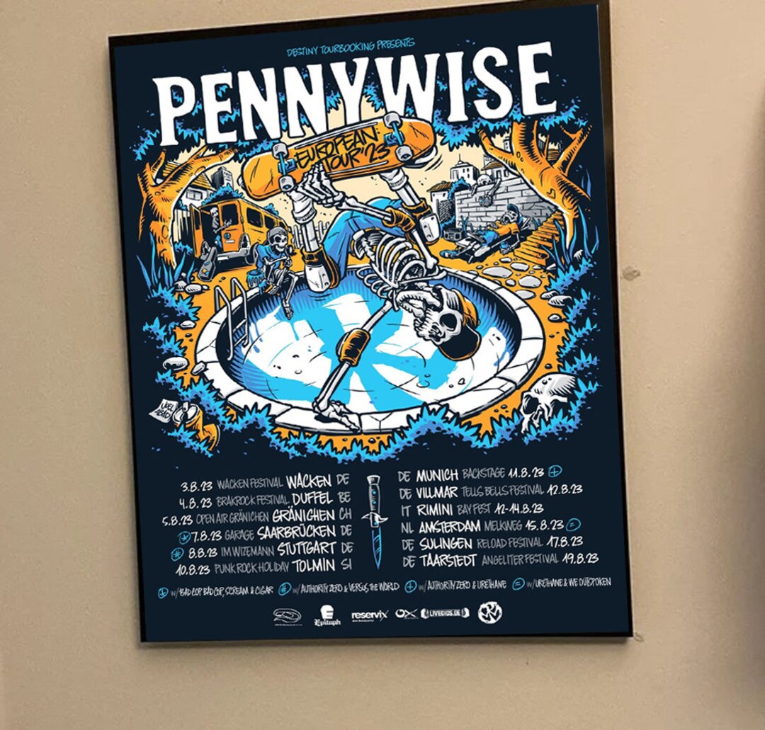 Pennywise European Tour 2023 Poster Etsy