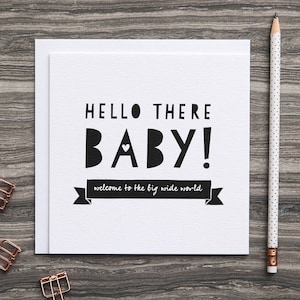 Baby-Karte - neugeborenes Baby - neue Baby - Geschlecht Neutral Baby - lustige neue Baby-Karte - Unisex Baby - willkommen in der Welt - Hallo es Baby