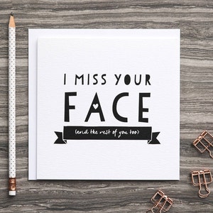 I Miss Your Face Miss You Card Long Distance Relationship Card Across The Miles Long Distance Friendship Love Card image 4