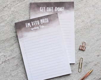 A5 Notepad - Daily Planner - To Do List - Desk Pad - To Do List Notepad - A5 Notepad - Shopping List - Stationery - I'm Very Busy