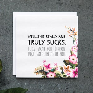 This Sucks - Sympathy Card - Grieving - Thinking Of You - Cancer Card - Carte de deuil - Carte De rupture - Carte de divorce - Carte Miss You