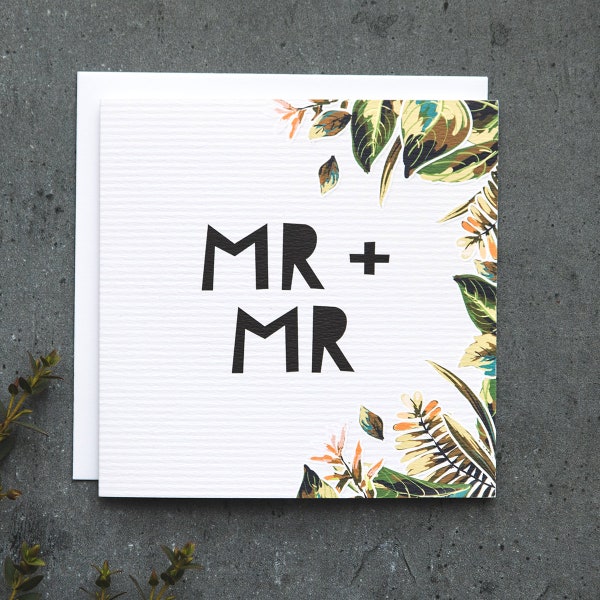 Gay Wedding - Mr and Mr - Gay Wedding Day Card - Congratulations Card - Wedding Day Card - Same Sex Wedding Card - Gay Marriage