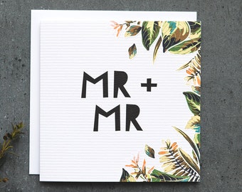 Gay Wedding - Mr and Mr - Gay Wedding Day Card - Congratulations Card - Wedding Day Card - Same Sex Wedding Card - Gay Marriage