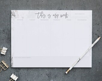 student planner ut Weekly Planner - Daily Planner - Student Planner - Meal Planner - Weekly Planner Pad - Desk Planner - A4 Planner Desk Pad - This Is My Week