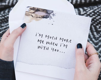 Cute Anniversary Card - I'm Much More Me With You - Anniversary Card For Girlfriend - Romantic Anniversary Card - I Miss You Card