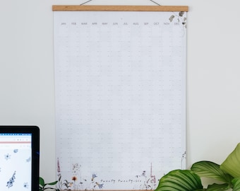 2026 Botanical Wall Planner: Meadow Flowers, Large Monthly Calendar