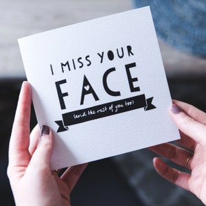 I Miss Your Face Miss You Card Long Distance Relationship Card Across The Miles Long Distance Friendship Love Card image 2