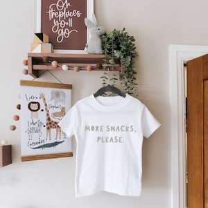 More Snacks Please Baby Toddler T-Shirt - Personalised Kids Tee - Custom Children's Birthday Top - Fun Snack Lover Gift