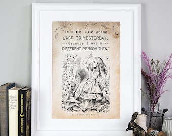 Alice in Wonderland Print Lewis Carroll Literary Gift | Etsy