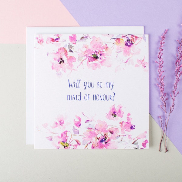 Maid Of Honor Proposal - Will You Be My Maid Of Honour Card - Floral Maid Of Honour Proposal Card - Be My Maid Of Honour - Chief Bridesmaid