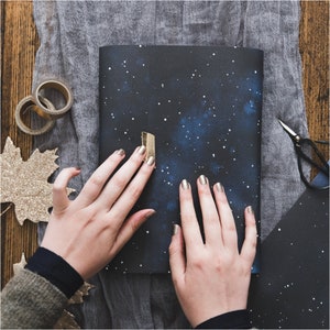 Night Sky/Celestial Watercolour Gift Wrapping Paper
