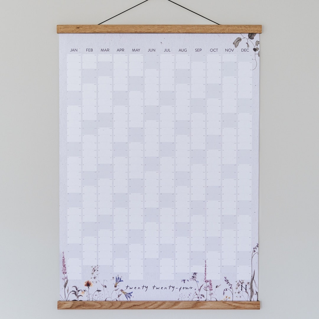 2024 Meadow Flowers Wall Planner Botancial Calendar - Etsy UK