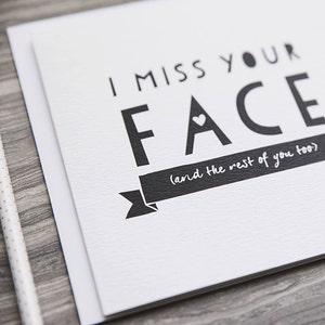 I Miss Your Face Miss You Card Long Distance Relationship Card Across The Miles Long Distance Friendship Love Card image 7