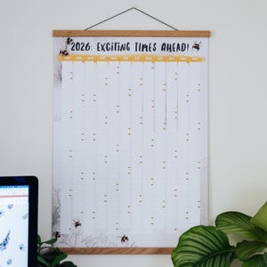 Bumble Bee Wall Planner - 2026 Wall Planner - Exciting Times Ahead - 2026 Watercolour Bee Calendar