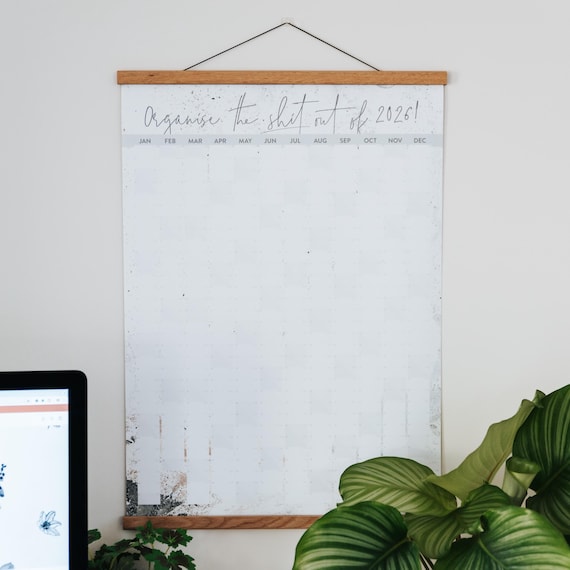 2026 Wall Planner: 'Organise The Shit' Calendar for Home Office