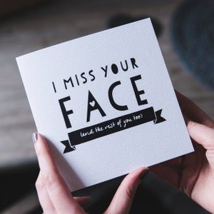 I Miss Your Face Miss You Card Long Distance Relationship Card Across The Miles Long Distance Friendship Love Card image 3