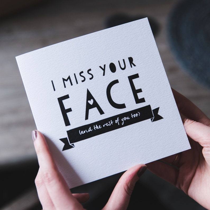 I Miss Your Face Miss You Card Long Distance Relationship Card Across The Miles Long Distance Friendship Love Card image 3