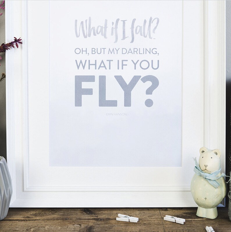 What If I Fall What If You Fly Erin Hanson Quote Etsy UK