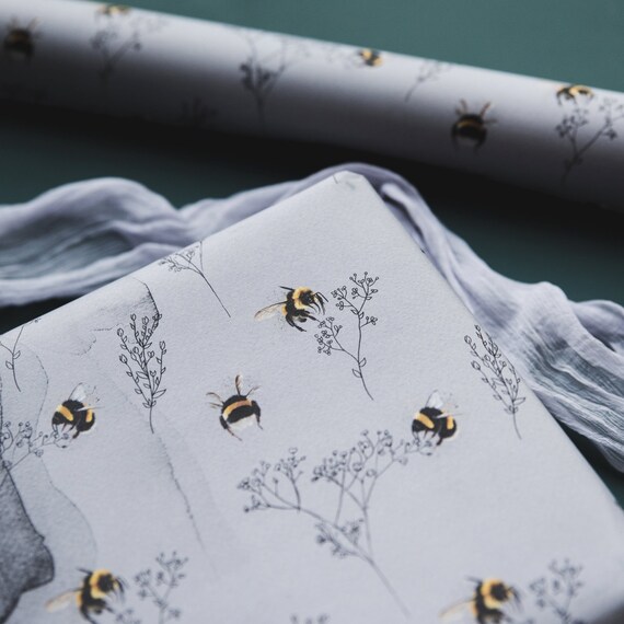 Watercolor Bumble Bee Wrapping Paper by IvaW