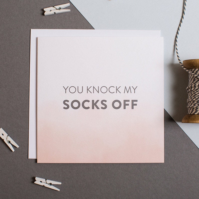 Funny Anniversary Card Funny Anniversary Card For Girlfriend Boyfriend Card Anniversary Card For Her You Knock My Socks Off image 1