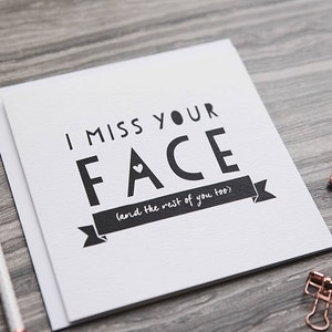 I Miss Your Face Miss You Card Long Distance Relationship Card Over the Miles Long Distance Friendship Love Card afbeelding 8