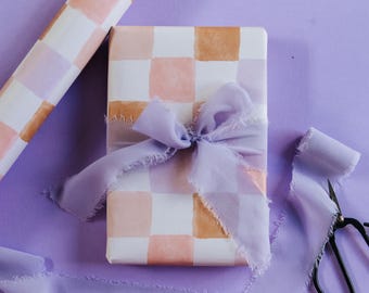 Pastel Checkered Gift Wrap – Checkerboard Wrapping Paper Sheets