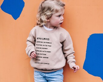 Personalized 'Child Loves' Sweatshirt: Custom Kids Jumper